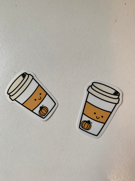 Kawaii To Go Pumpkin Spice Latte Coffee Cup Sticker