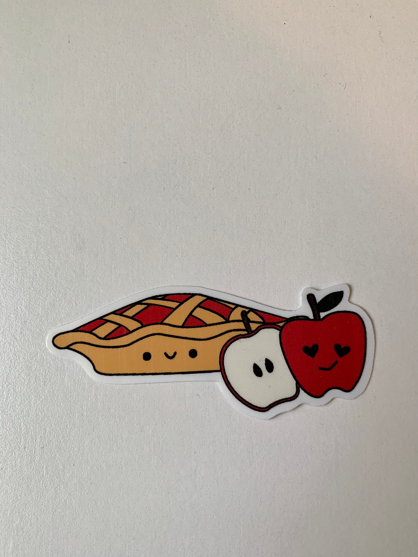 Kawaii Happy Apple Pie Sticker Sticker